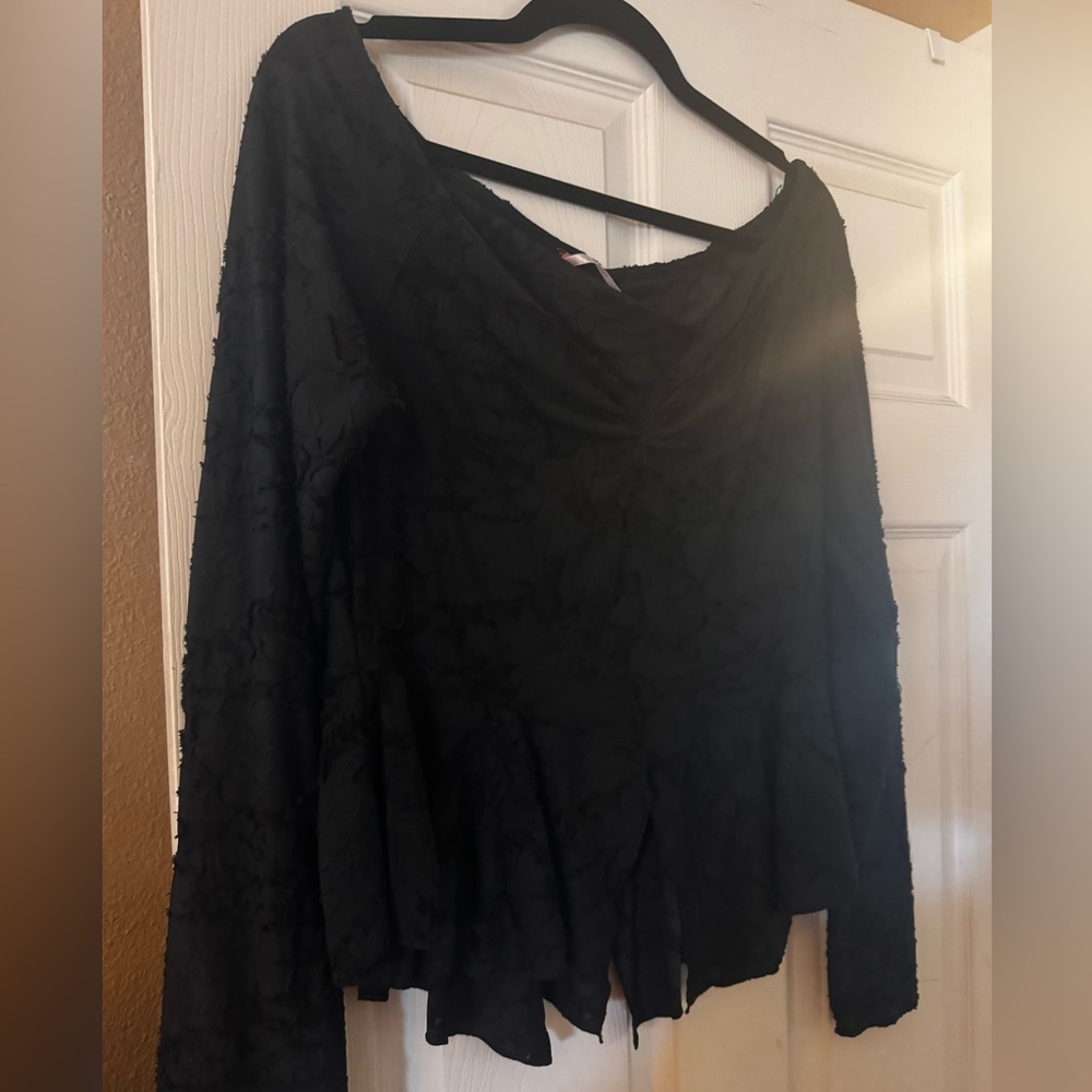 Free people blouse with embossed print